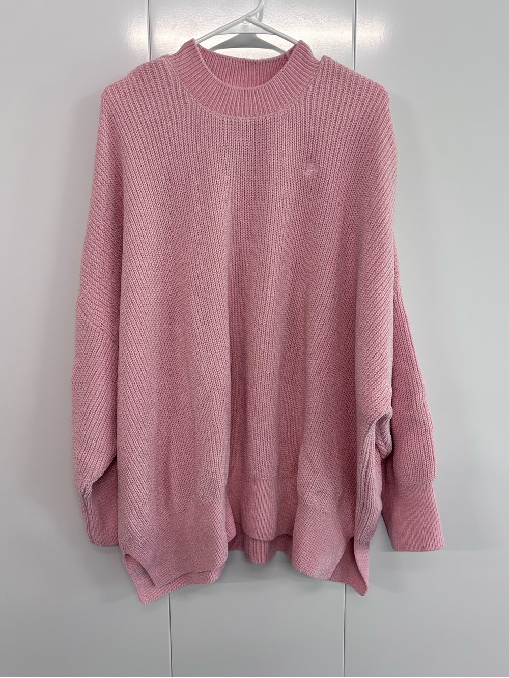 NWT Victoria's Secret PINK Pink Chunky Knit Mock Neck Oversized Sweater Size XXL